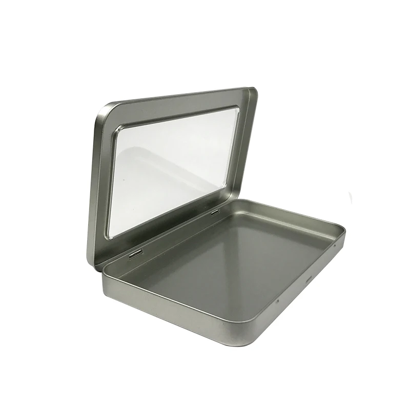 
gift stationary rectangular metal tin pencil case for school metal tin pencil box with PVC window  (60485191467)