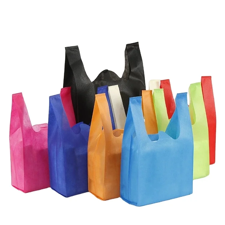 

W-Cut Bags PP Nonwoven Eco Friendly Nonwoven Shopping Bag Nonwoven Bag, White/blue/green/black/red/yellow