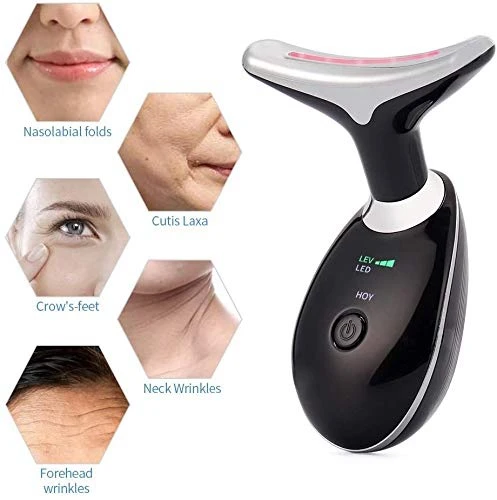 

Amazon Top Seller 2022 Electronic EMS Heating Neck and Face Lifting Massager Handheld led light Face neck lifting massager 2022