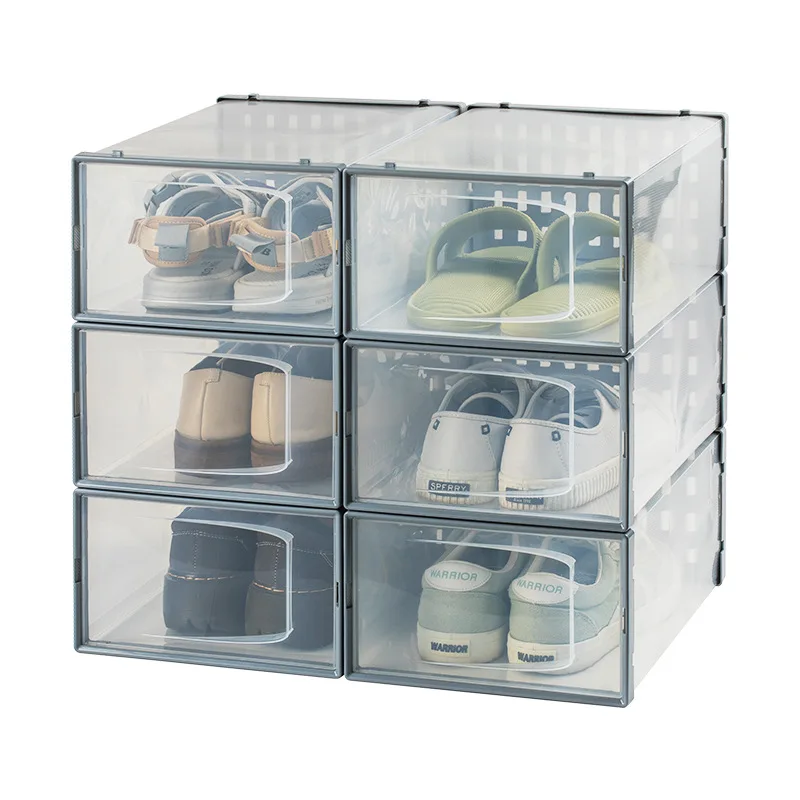 

Multi-functional shoe closet organizer plastic shoes rack box organizer