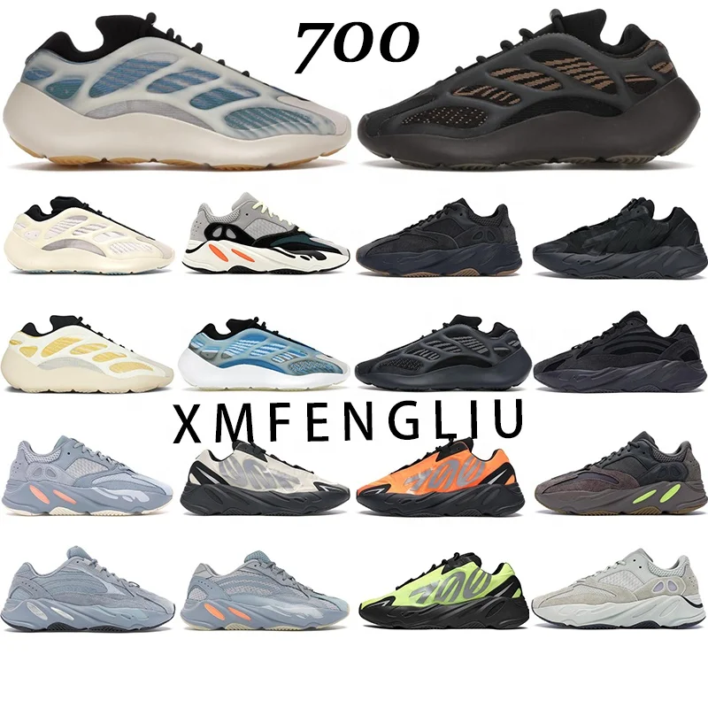 

yeezy 700 Clay Brown Cream Solid Grey men women running shoes trainers mens outdoor sneakers, Black