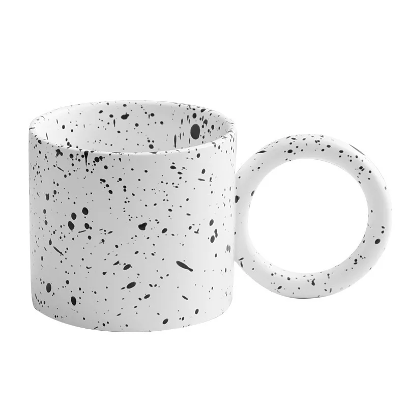 

SYL Big ears ins retro coffee cup design splash ink art ceramic breakfast cup creative couple simple cup porcelain mugs