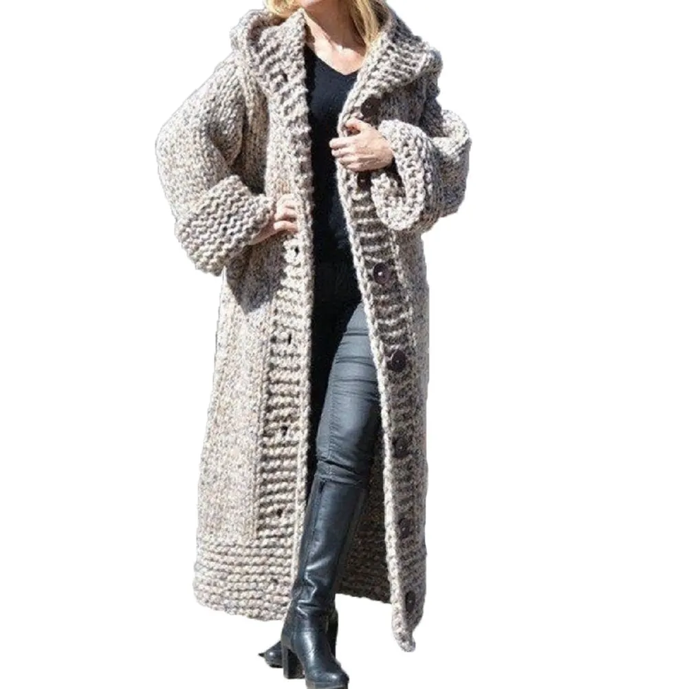 

21111-MX97 2021 spring new look long knitting plus size coats women sehe fashion