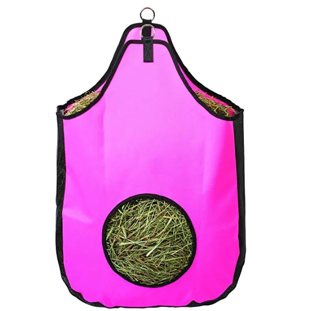 

High-quality pastures use hay bag feeders to feed horses, Customized color