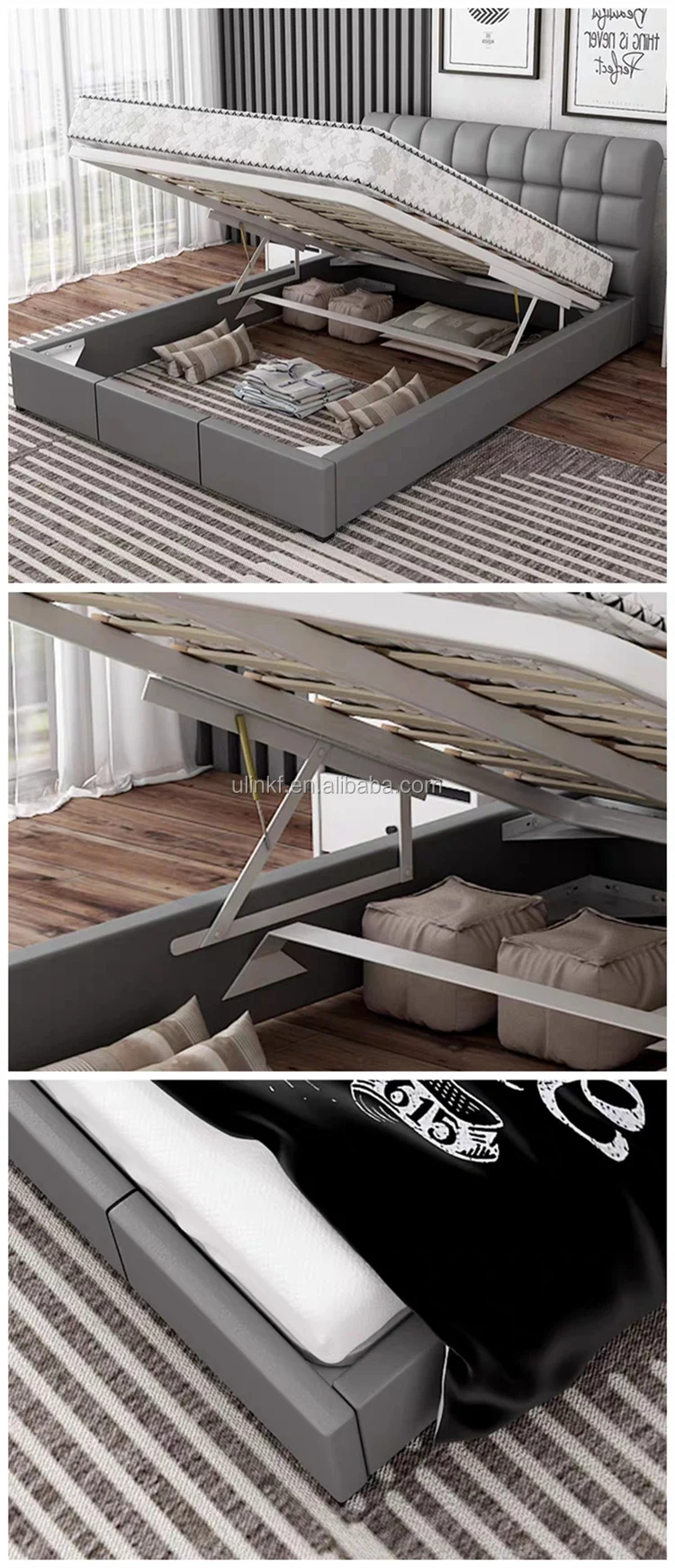 Modern Bed Room Furniture Home Bedroom Set Wooden Hotel Queen Double