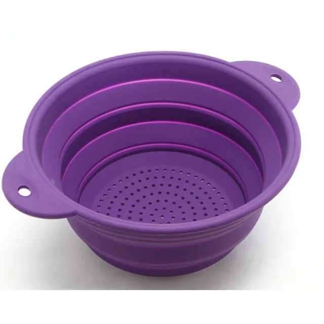 

5250ml Silicone Collapsible Colander Silicone Colander Bowls food grade fruit vegetable silicone colander basket, Any color is available