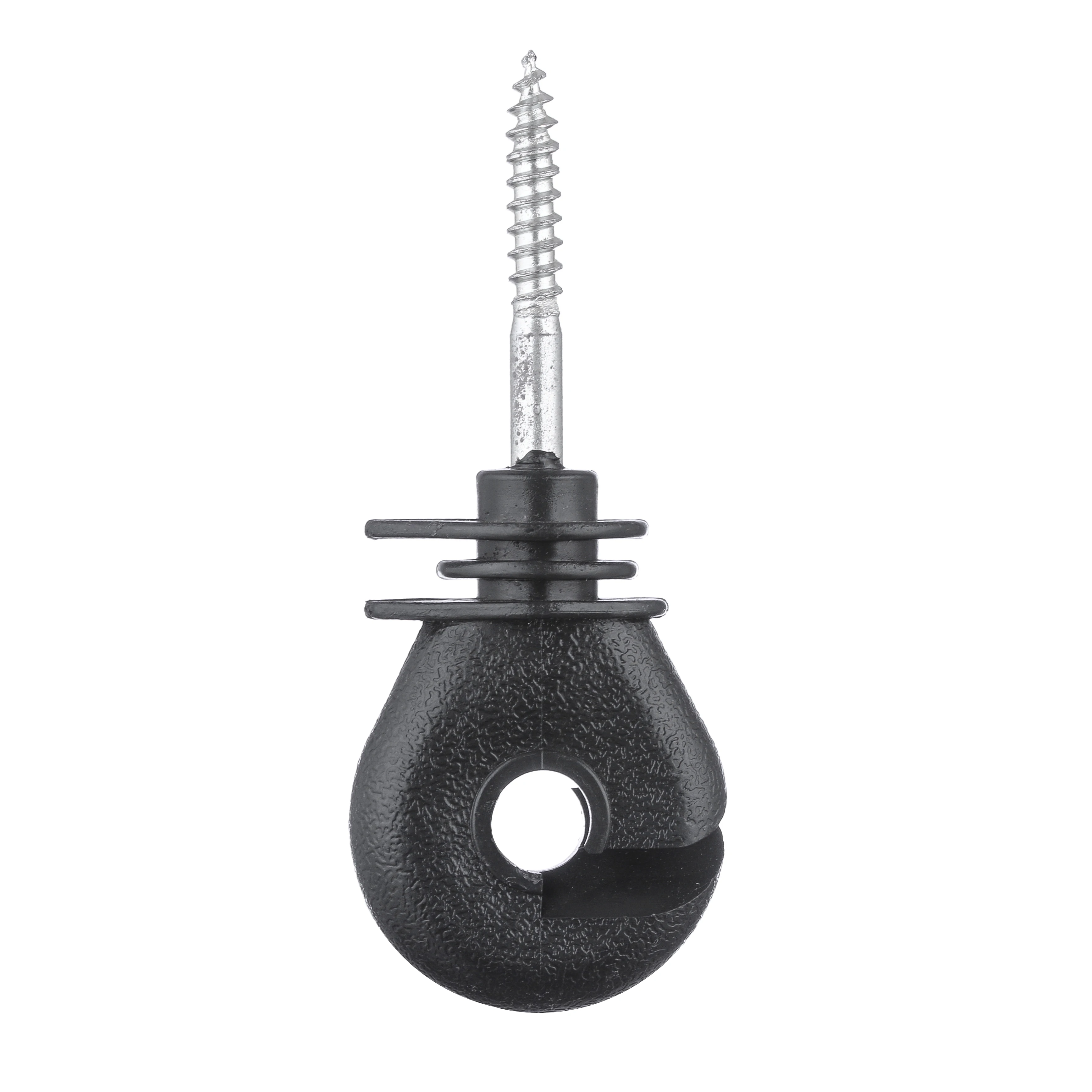 

Heavy INS008 Heavy duty Screw-In Ring Insulator for Garden fence or Animal Farm Electric Fence Wooden Post, Black or customized