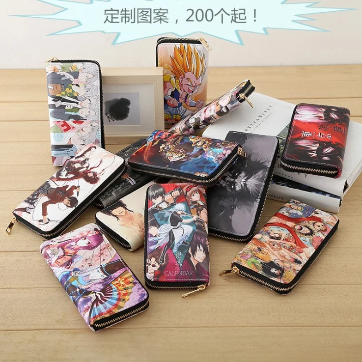 

New style long wallet male anime cartoon student unisex clutch, Multicolor