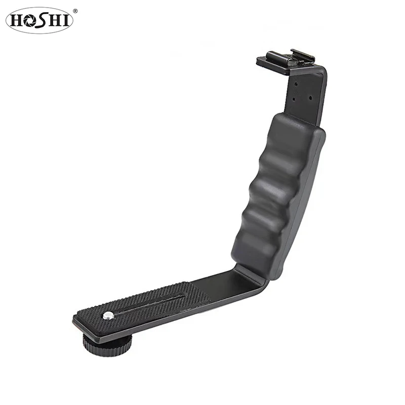 

HOSHI Camera Handheld Gimbal stabilizer L-Shaped Bracket Holder Gimbal Expansion with 2 Hot Shoe Mounts for Microphone Video