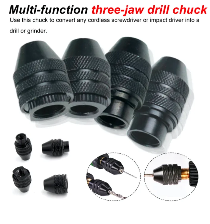 Universal Keyless Drill Bit Chuck Adapter Converter 0.5-3.2Mm Chucks Mini D R9Z3 