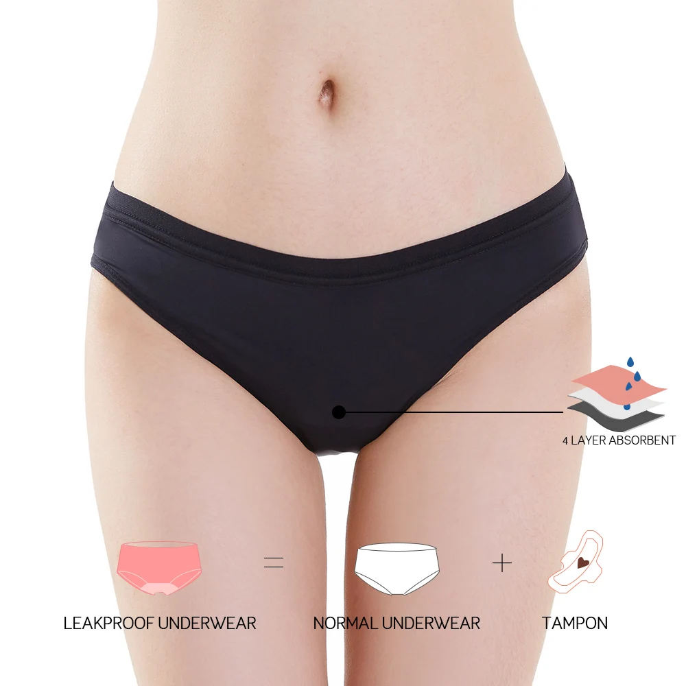 

Lynmiss 4 Layers Moisture Underwear for Period Incontinence Panty Briefs Adult Ladies Women Washable Incontinence Underwear Pant