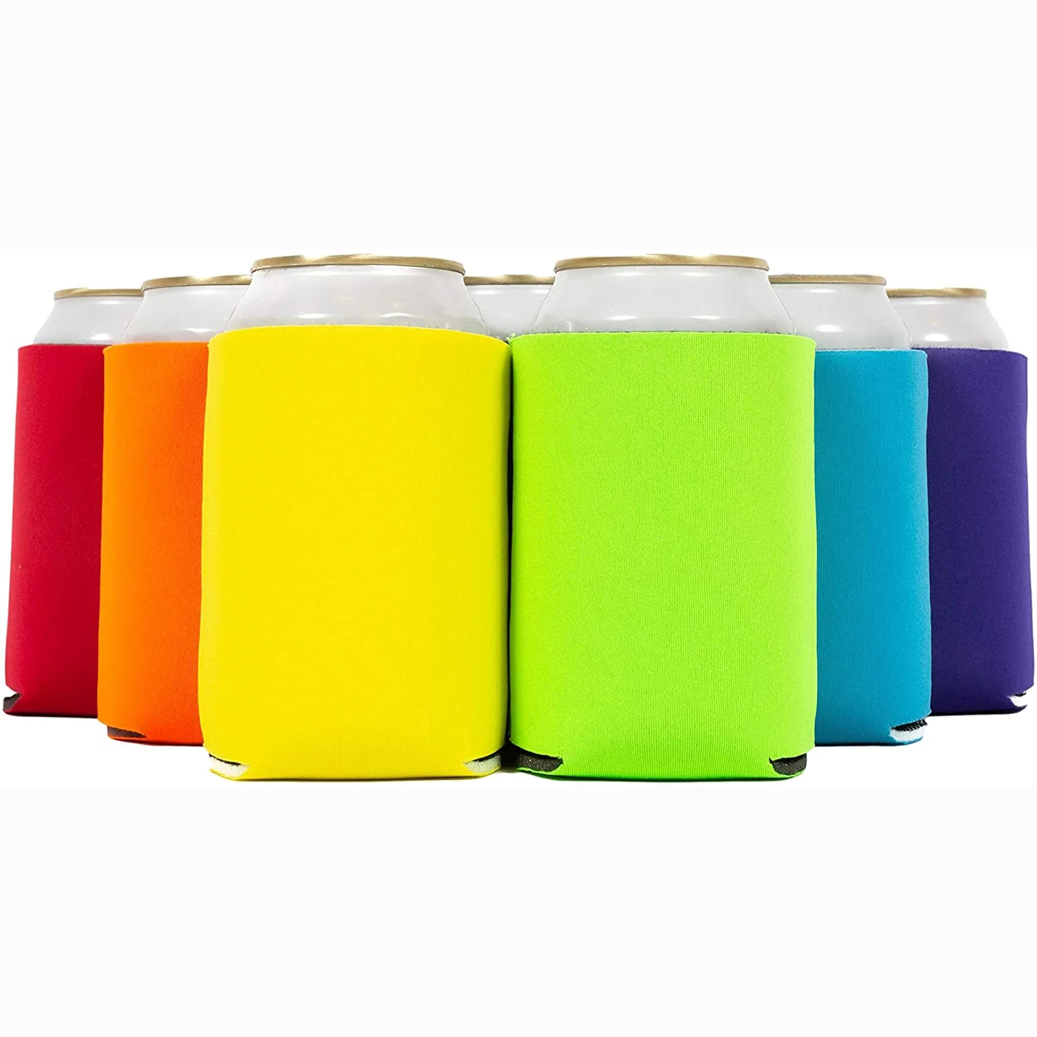 

Stock Blank Beer Can Coolers, Plain Bulk Collapsible Foam Soda Cover Coolies shipping in 24 hours