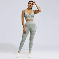 

Gym Fitness Clothing Camo Printed Yoga Pants and Bra Set Custom Logo Seamless Yoga Set Women