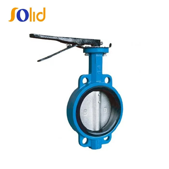 Manual Cast Iron Wafer Butterfly Valve With Flexible Flange End