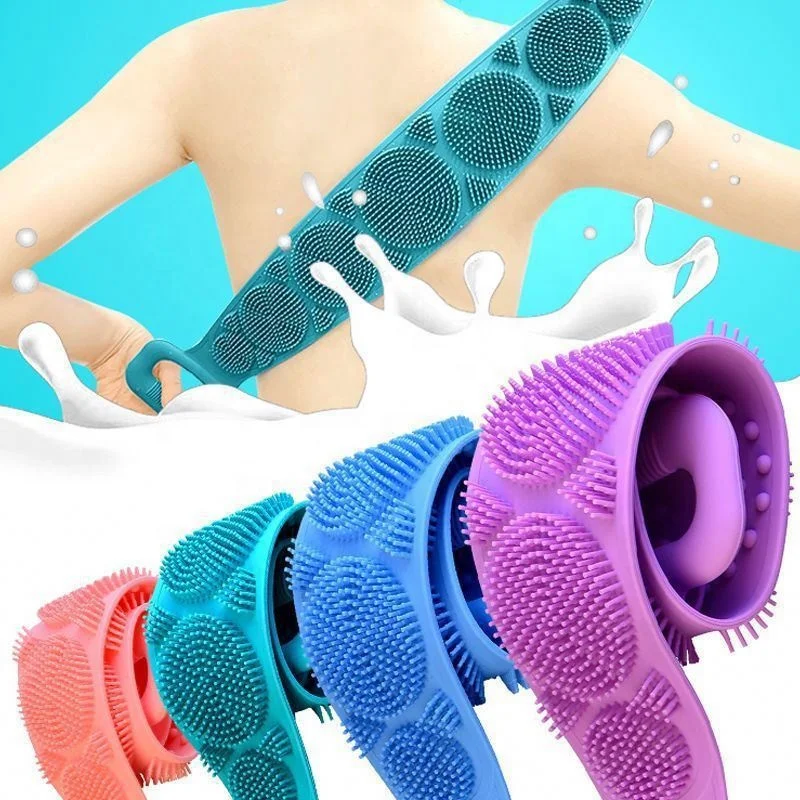 

Magic Silicone Brushes Bath Towels Rubbing Back Mud Peeling Body Massage Shower Extended Scrubber Skin Clean, As pictue