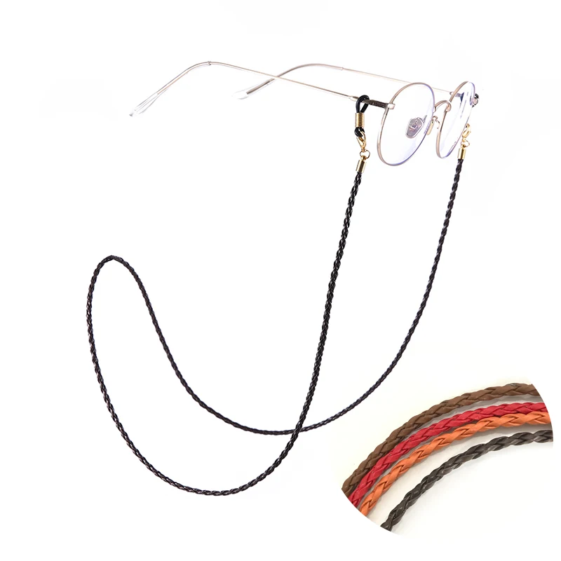 

Leather Braided Twisted Various Colors Rope Anti skid Glasses Chain Outdoor Sports Eyeglasses Rope Chain Leather Cord