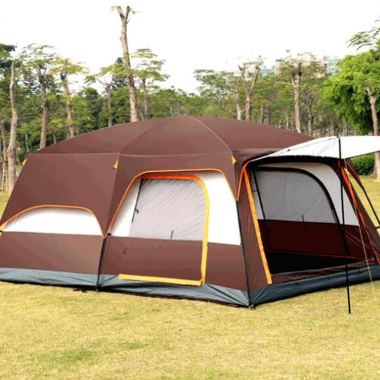 

FunFishing Wholesale two bedrooms and one living room large space family tent outdoor camping 6-8 and 8-12 people camping tent