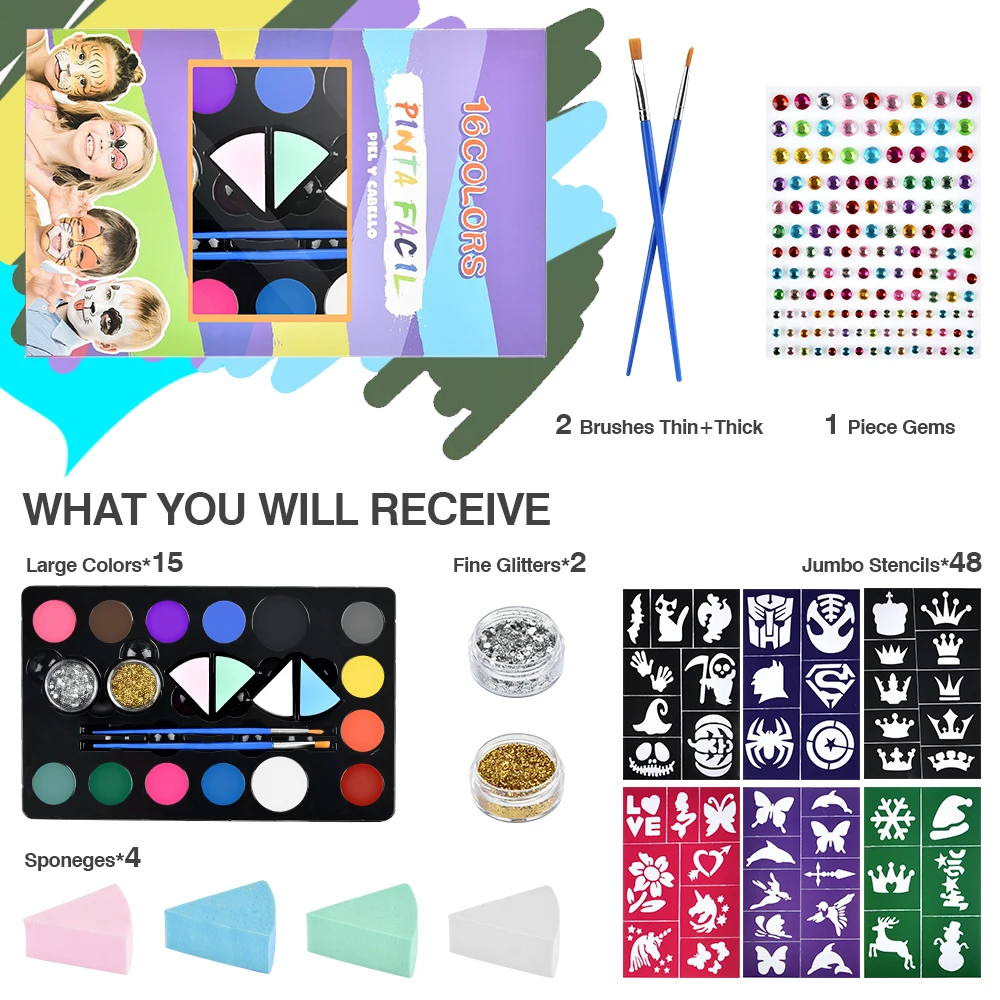 2020 Hot Selling Cheap Colorful Family Wat Prof Body Painting Halloween Makeup Items With Palette.jpg