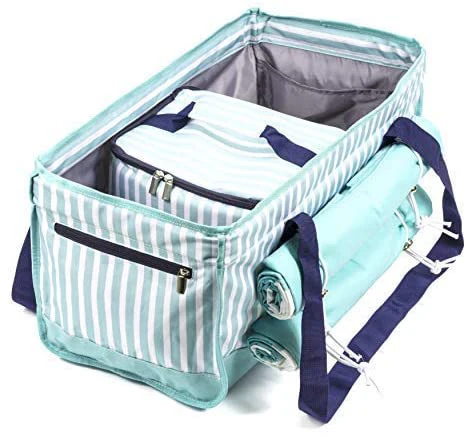 

Customized Printing Beach Bag Tote For Sea side With Insulated Cooler, Green