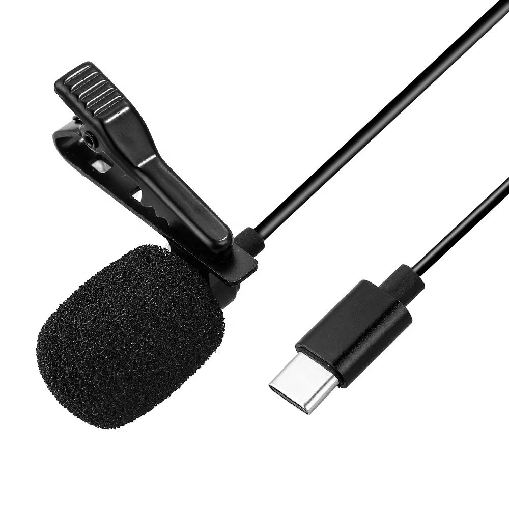 

Portable Lapel Clip On Type-C Recording Wired Condenser Microphone Mobile Phone Live Lavalier Mic For Huawei Android Phone