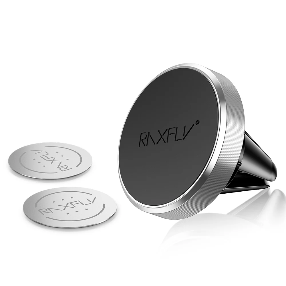 

Free Shipping 1 Sample OK Amazon Top Seller RAXFLY Aluminium Alloy Air Vent Clip Magnetic Car Mount Phone Holder, 4 colors