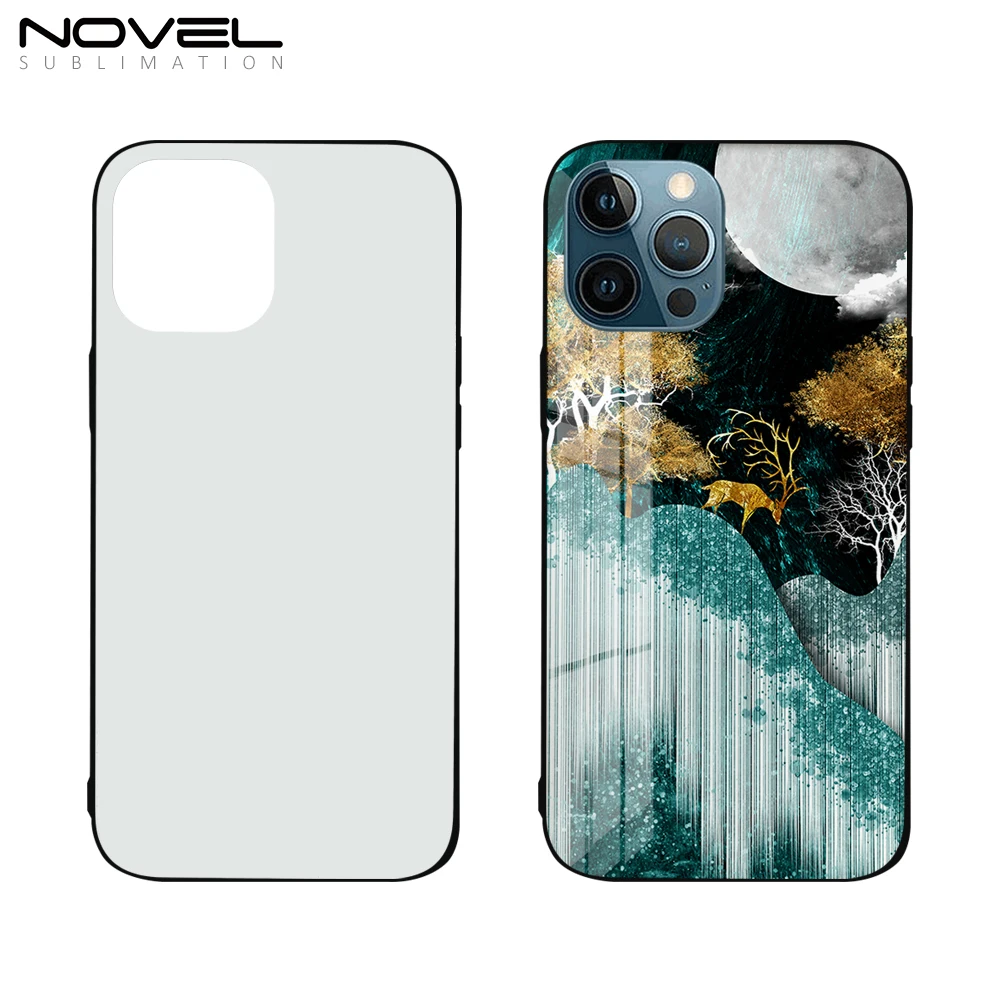 

DIY your personality tempered glass Sublimation 2D TPU Phone Cases for iPhone 12 Pro, Black