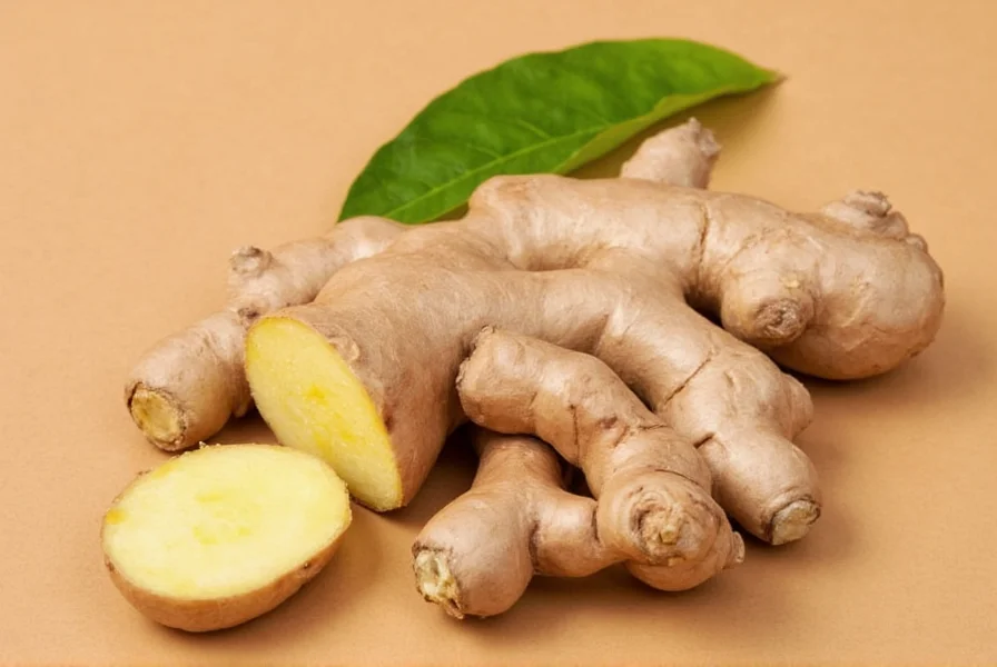 Scheiben frischer Ingwerwurzel, die aktive Inhaltsstoffe für die Gesundheit von Männern zeigen