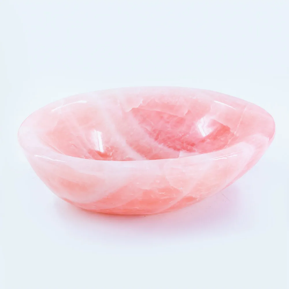 

Wholesale natural crystal carving healing folk crafts crystal quartz rose quartz bowls