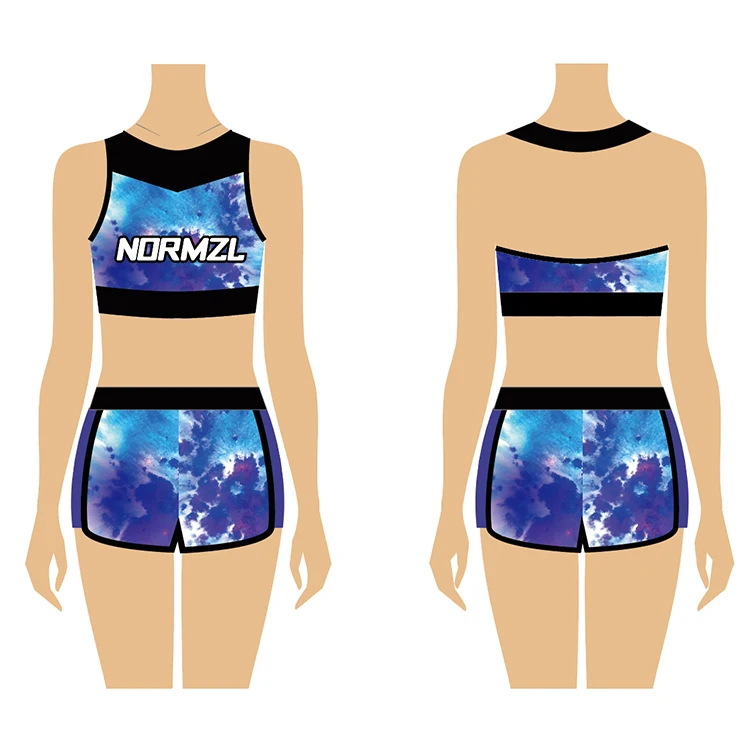 Design Sublimation Spandex All Star Cheer Practice Wear Training