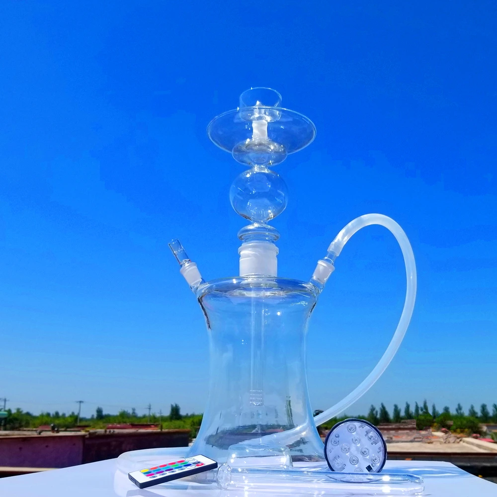 

shisha glass hookah classic hot Russian style with LED lights, Transparent