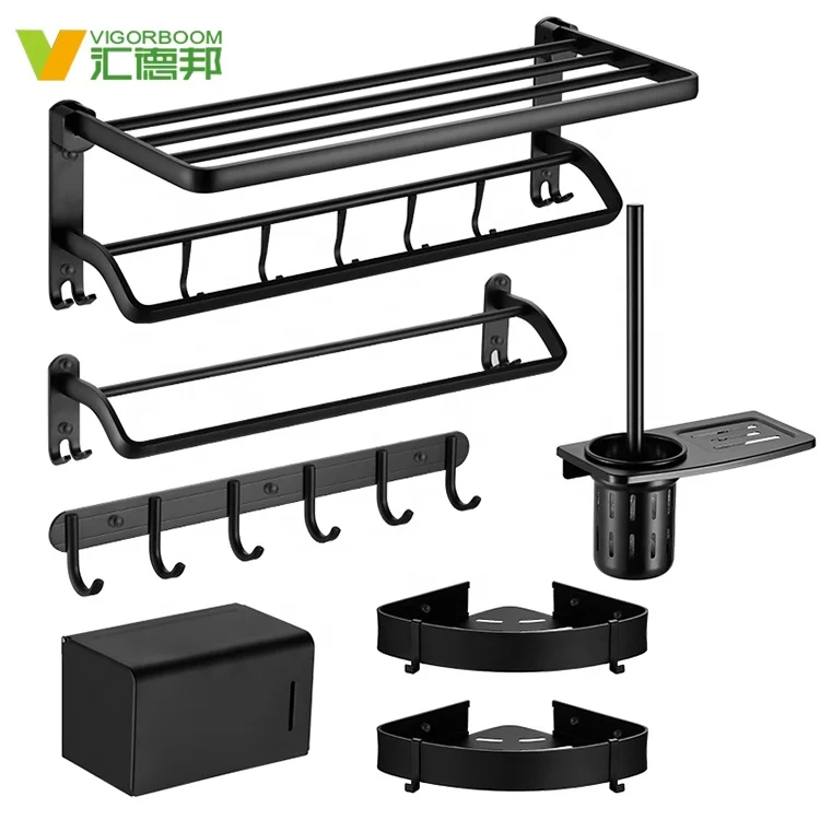 

china modern black hotel luxury bathroom accessories