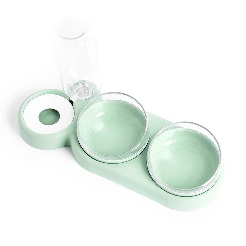 

Wholesale Customized Three Bowls Food Dispenser Luxury Dog Bowl Automatic Cat Feeder Pet Water Fountain, Green,grey,pink and so on