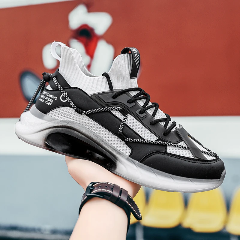 

Fashion Sneakers 2021 Men's Sports Shoes Breathable Mesh Trend High Top Casual Sports Shoes