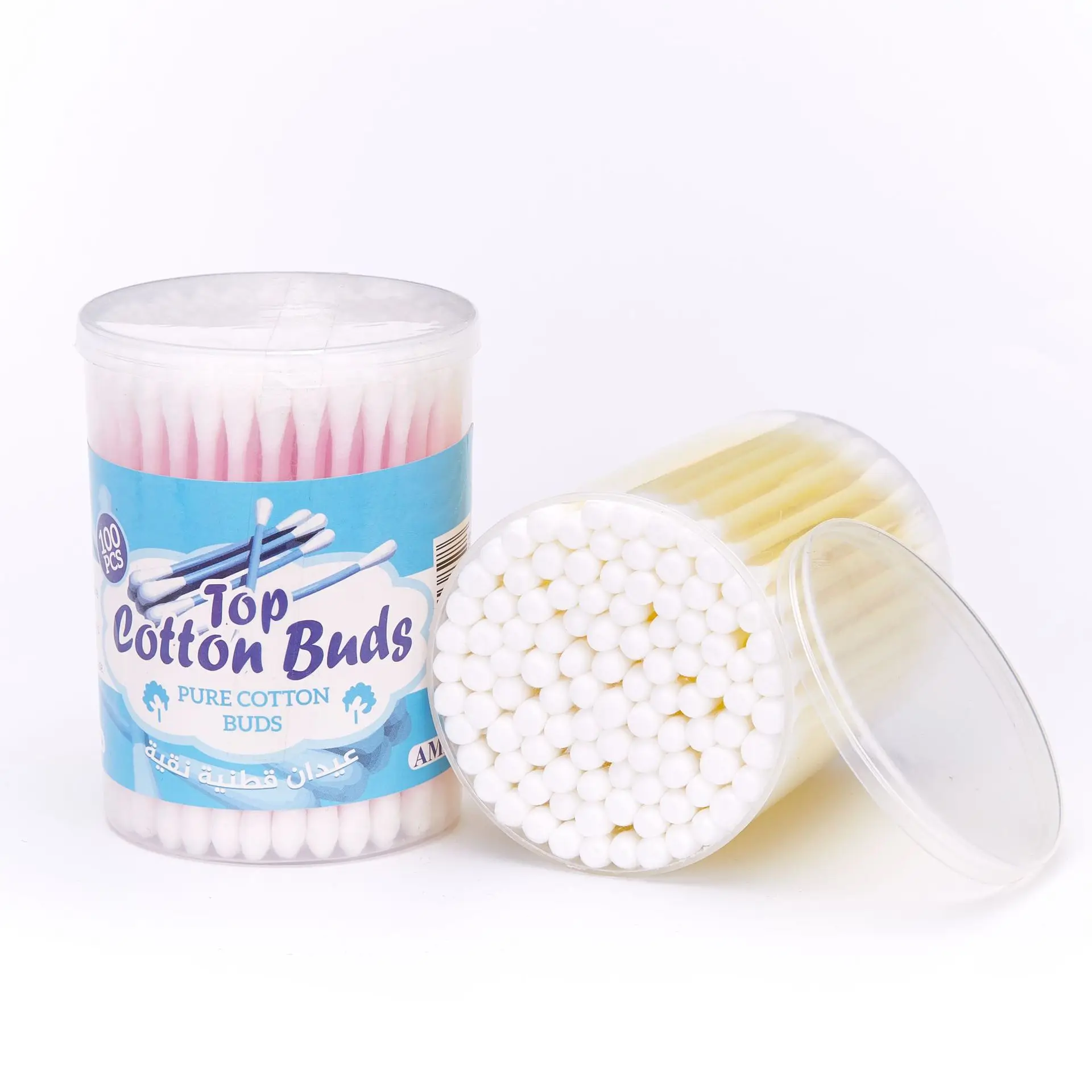 

Customized Cleaning Cotton Buds 100% Pure Cotton Souble Ttips Makeup Cotton Swab Stick