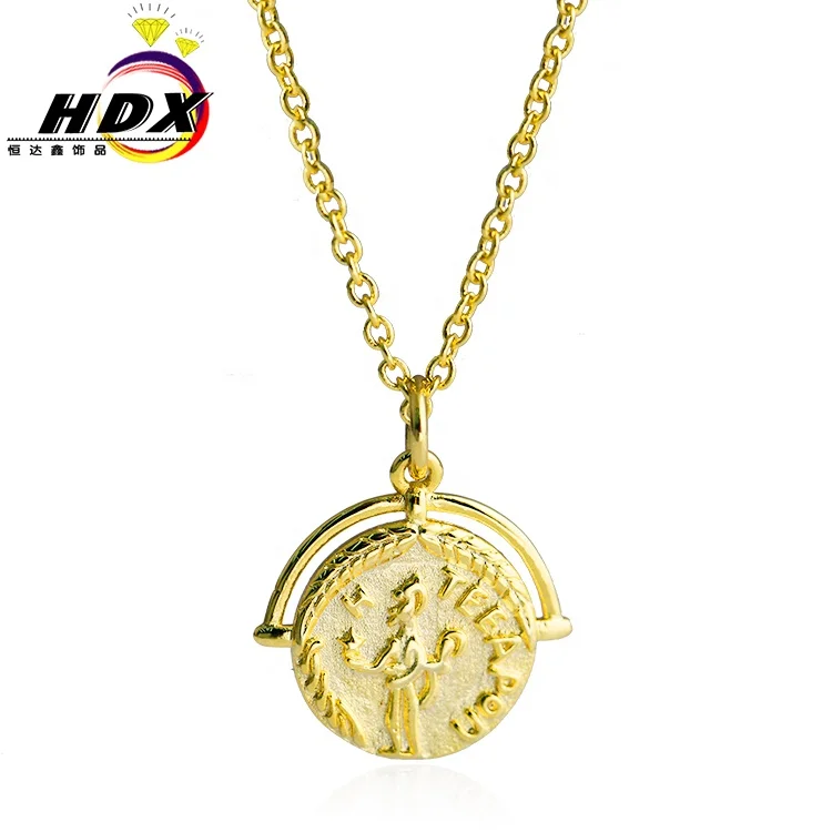 

Popular Women 18K Gold Jewelry Goddess Ancient Coin Charm Pendant Necklaces