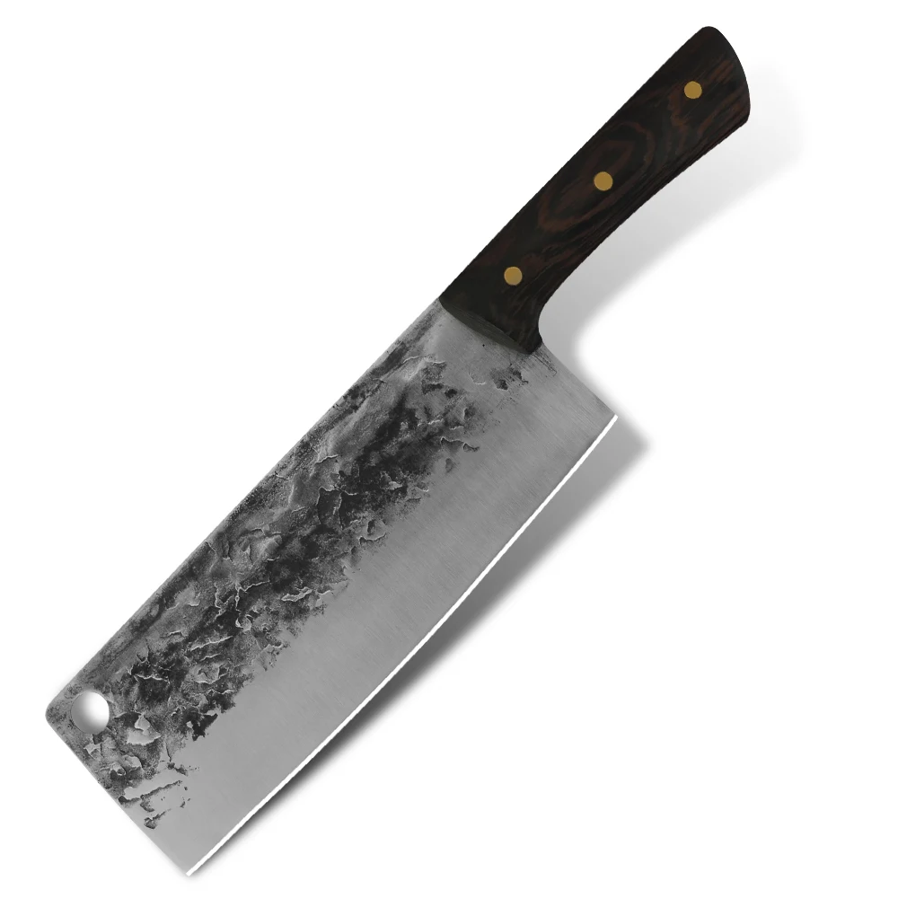 

Japanese Style Full Tang Hammer Handmade 7.5 Inch Meat Vegetable Chopping 5cr15 Carbon Steel Forged Chef Japanese Cleaver Knife