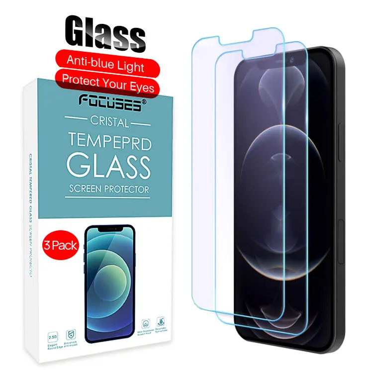 

OEM 2 3pcs Pack Anti-Blue 2.5D 0.3mm Ultra Thin Bubble Free High Transparency Tempered Glass Screen Protector For iPhone Xr, Anti blue light