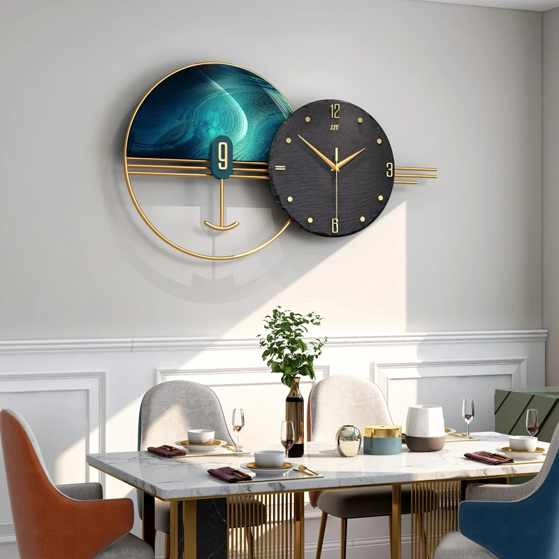 

Hot Sale Modern Large Wall Clock For Office Home Wall Art Decor Clock Business Gift, Blue