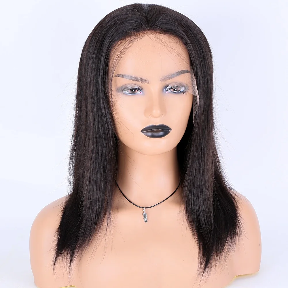 

new arrival 100% human hair 5*5 hd lace closure front wigs natural black wig