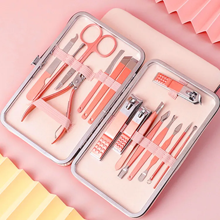 
Manicure stainless steel Manicure Set care tool set 18 pieces beauty Manicure Pedicure knife set customized 
