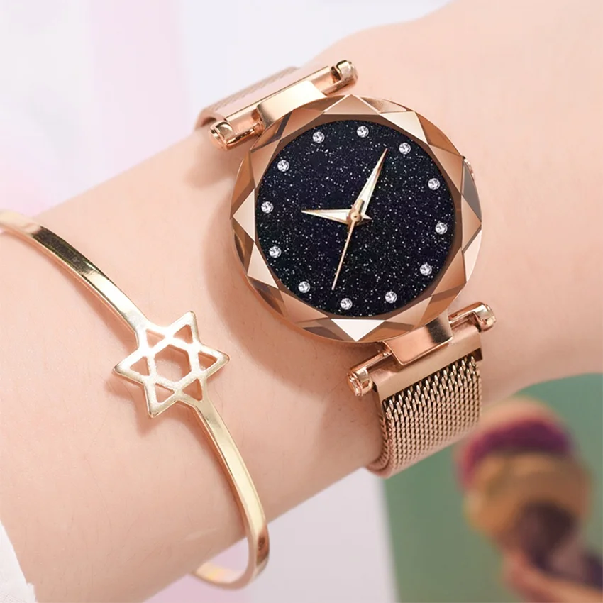 
New Hot Sale Women Ladies Watches Magnetic Buckle Luxury Fashion Relogio Feminino Crystal Female Wristwatch Alloy Watches 