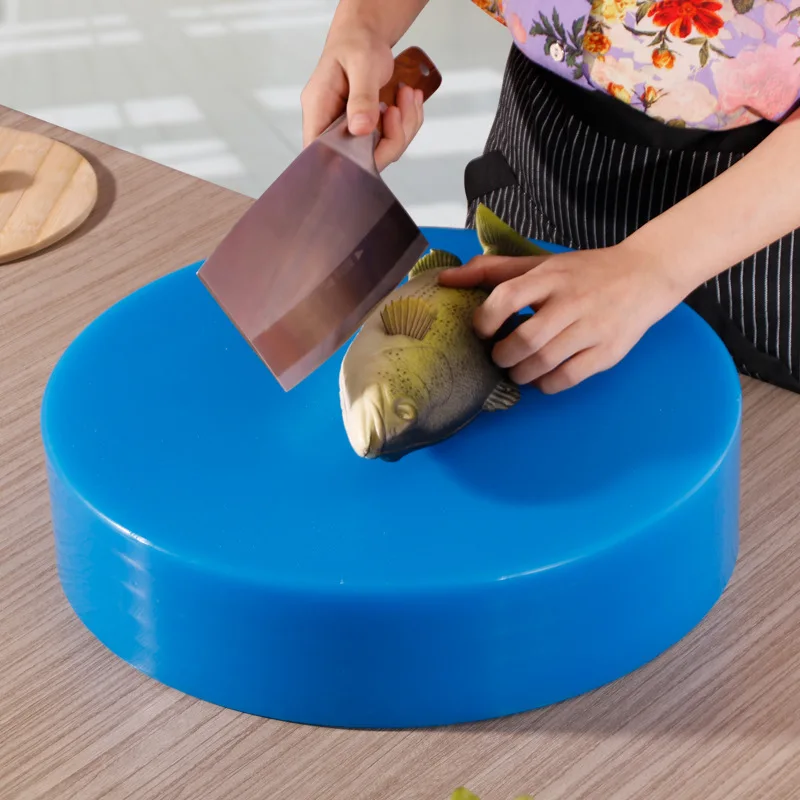 

CL439 Mildewproof Plastic Thick Solid PE Kitchen Cutting Board Meat Chopping Block Non-slip Round Kitchen Chopping Board, 5 colors