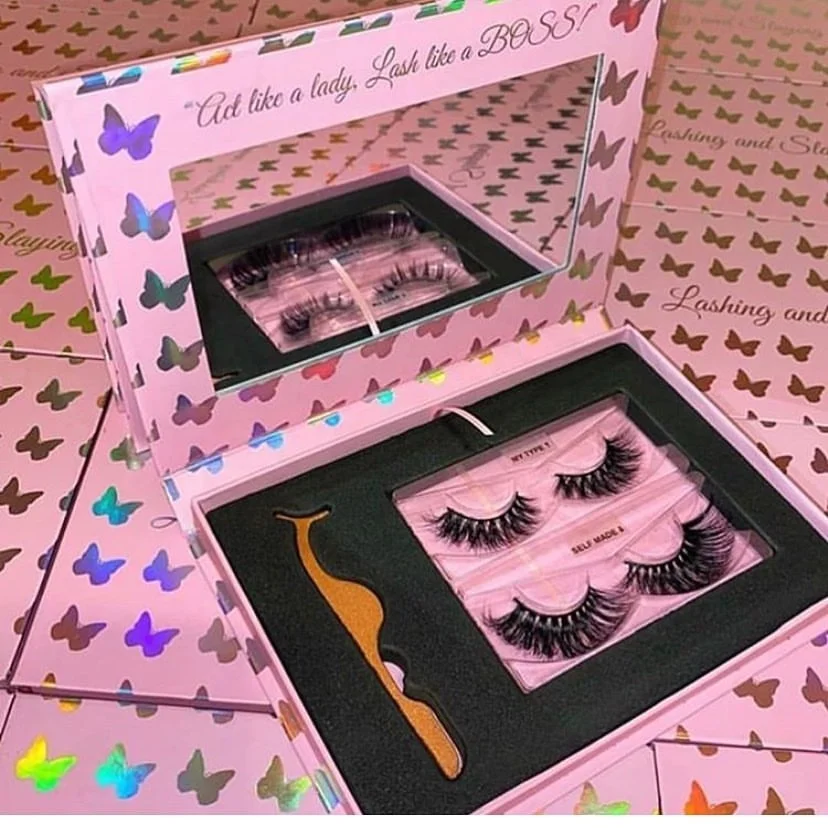 

Custom Mink Lashbox Packaging Luxury 3 pair Lashbox Wholesale Empty Eyelash Packaging Box Bulk eye lashesh magnetic, All color can be provide