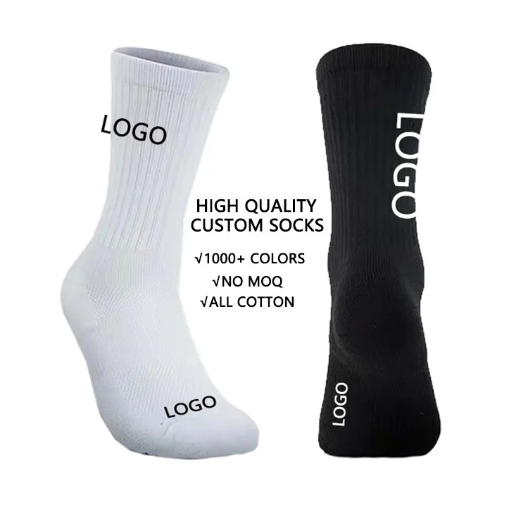 

OEM crew men tube calcetines Customize knitted embroidered design made embroidery custom logo cotton sport athletic socks//