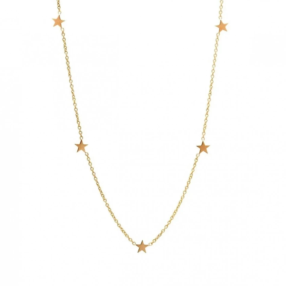 

18k Gold Fashion Jewelry 925 Sterling Silver super 5 Star Choker Necklace For Women
