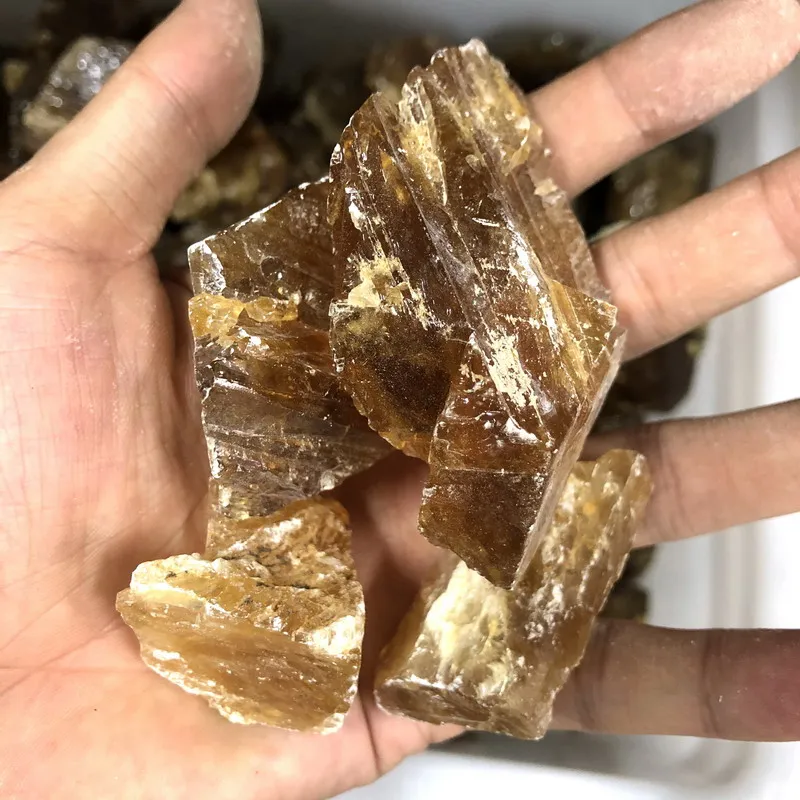 

Hot Sale Amber Jewelry Gemstones Chrysophoron Rough Stone Honey Calcite.