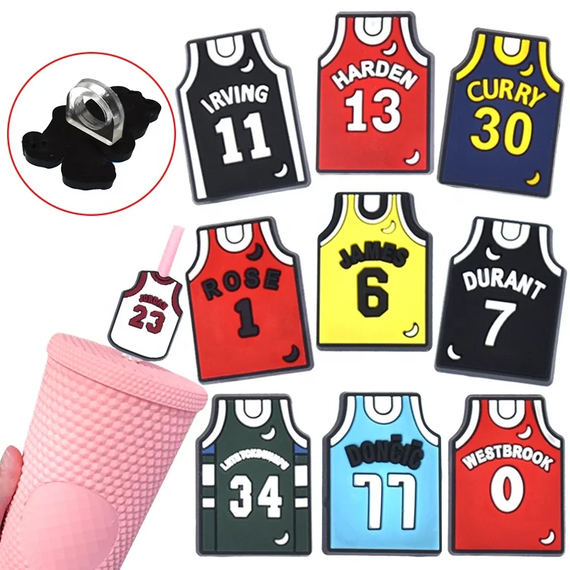 

pvc plastics straw toppers charms basketball soccer sport jersey cabeza de paja straw toppers charms