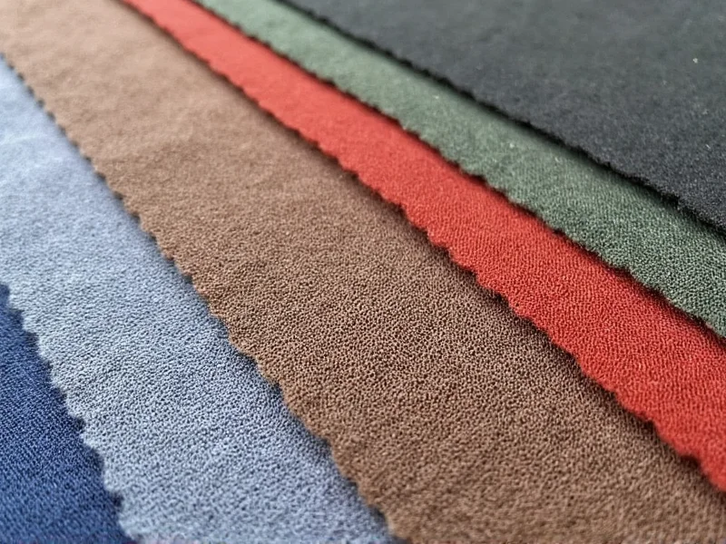 Close-up of fabric swatches with quality comparison notes