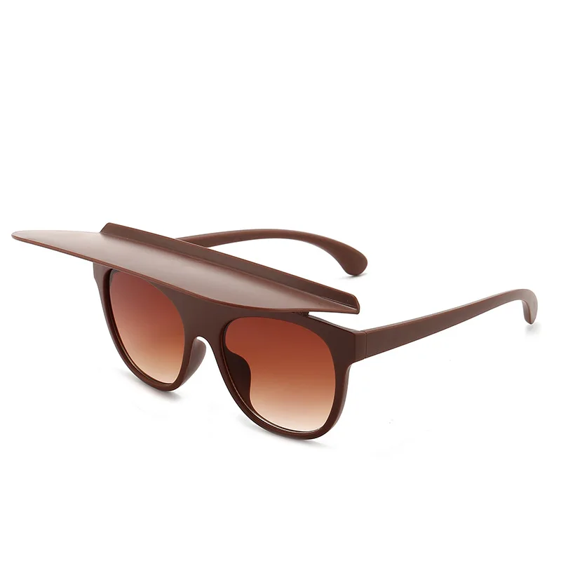 

wholesale High Quality Sunglasses New Trend Sun Hat Brim Ladies Sunglasses, 7 colors