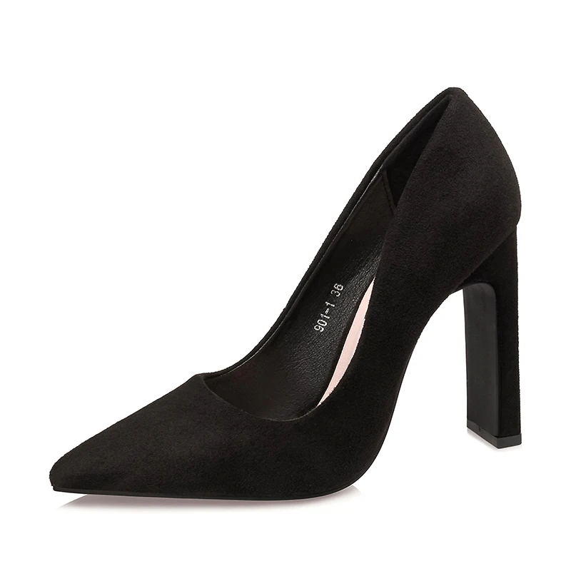 

Wholesale fashion thin heel thick block heel pump chunky womans pumps heels shoes, Black/red/yellow/khaki